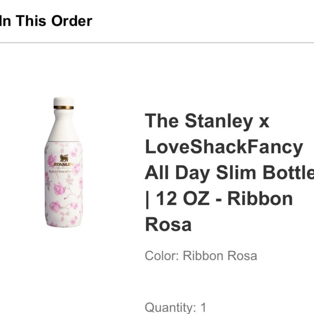 FREE SHIPPING On Hand LoveShackFancy Stanley All Day Slim Bottle